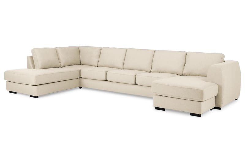 Optus 6-sits Vänstervänd U-formad Large Soffa med Divan och Schäslong i Tyg - Beige - Möbler - Vardagsrum - Soffor - U-soffor
