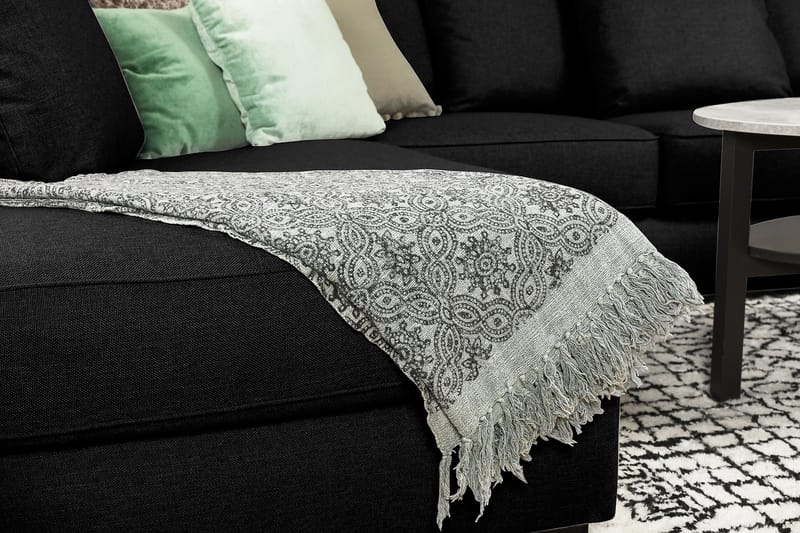 Optus 6-sits Vänstervänd U-formad Large Soffa med Divan och Schäslong i Tyg inkl Kuvertkuddar - Svart - Möbler - Vardagsrum - Soffor - U-soffor