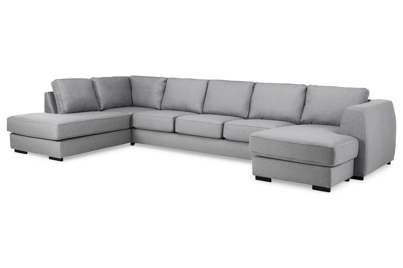 Optus 6-sits Vänstervänd U-formad Large Soffa med Divan och Schäslong i Tyg - Ljusgrå - Möbler - Vardagsrum - Soffor - U-soffor