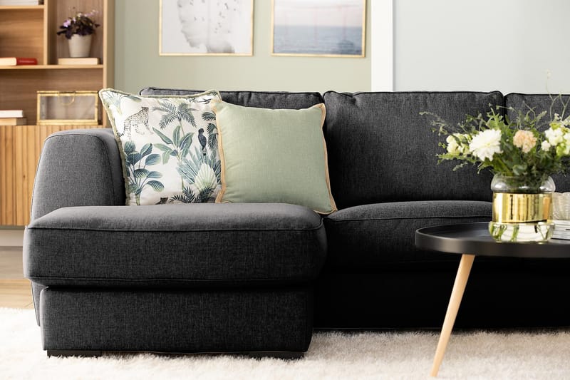 Optus 6-sits Vänstervänd U-formad Large Soffa med Divan och Schäslong i Tyg - Mörkgrå - Möbler - Vardagsrum - Soffor - U-soffor