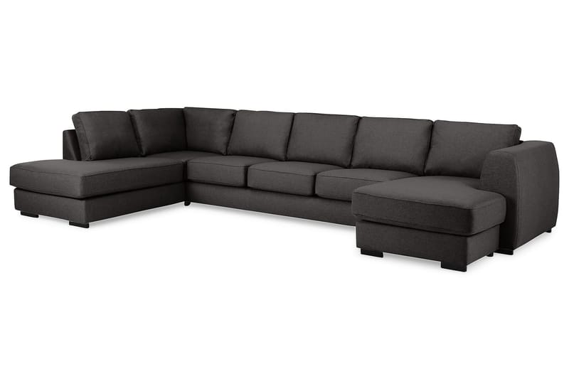 Optus 6-sits Vänstervänd U-formad Large Soffa med Divan och Schäslong i Tyg - Mörkgrå - Möbler - Vardagsrum - Soffor - U-soffor