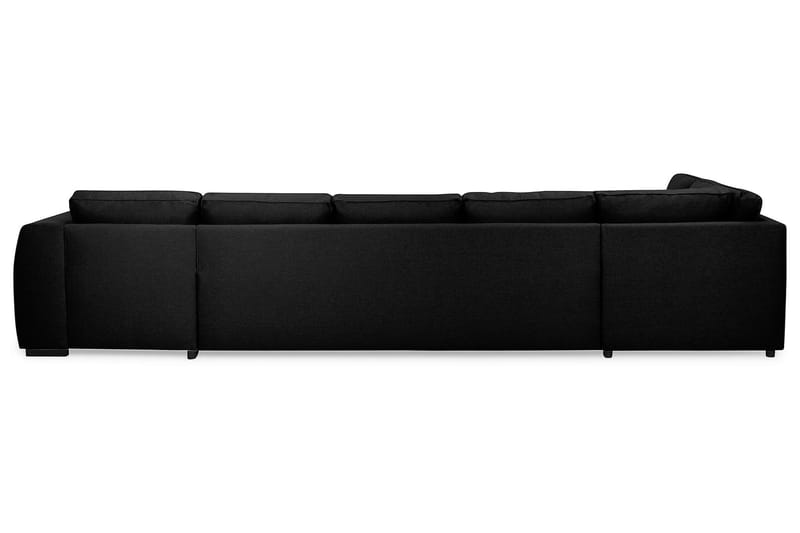 Optus 6-sits Vänstervänd U-formad Large Soffa med Divan och Schäslong i Tyg - Svart - Möbler - Vardagsrum - Soffor - U-soffor
