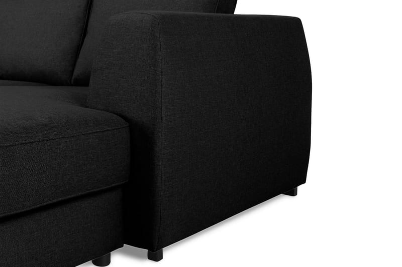 Optus 6-sits Vänstervänd U-formad Large Soffa med Divan och Schäslong i Tyg - Svart - Möbler - Vardagsrum - Soffor - U-soffor