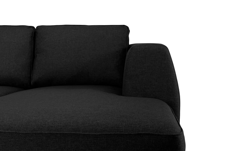 Optus 6-sits Vänstervänd U-formad Large Soffa med Divan och Schäslong i Tyg - Svart - Möbler - Vardagsrum - Soffor - U-soffor