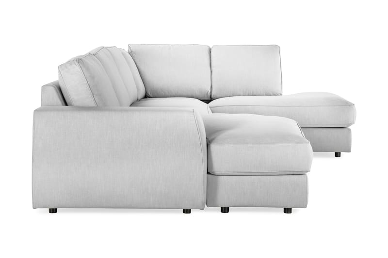 Optus Lyx 4-sits Högervänd U-formad Soffa med Divan och Schäslong i Tyg - Grå - Möbler - Vardagsrum - Soffor - U-soffor