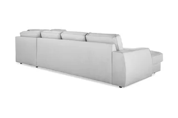 Optus Lyx 4-sits Högervänd U-formad Soffa med Divan och Schäslong i Tyg - Grå - Möbler - Vardagsrum - Soffor - U-soffor