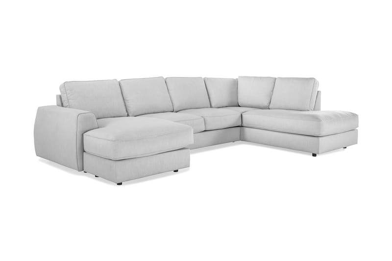 Optus Lyx 4-sits Högervänd U-formad Soffa med Divan och Schäslong i Tyg - Grå - Möbler - Vardagsrum - Soffor - U-soffor