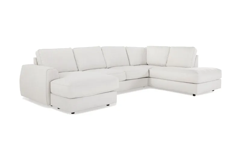 Optus Lyx 4-sits Högervänd U-formad Soffa med Divan och Schäslong i Tyg - Ljusgrå - Möbler - Vardagsrum - Soffor - U-soffor