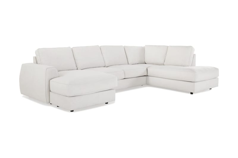 Optus Lyx 4-sits Högervänd U-formad Soffa med Divan och Schäslong i Tyg - Ljusgrå - Möbler - Vardagsrum - Soffor - U-soffor