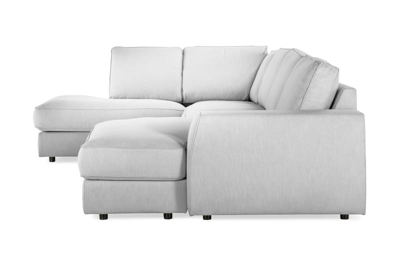 Optus Lyx 4-sits Vänstervänd U-formad Soffa med Divan och Schäslong i Tyg - Grå - Möbler - Vardagsrum - Soffor - U-soffor