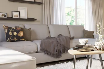 Optus Lyx 6-sits Vänstervänd U-formad Large Soffa med Divan och Schäslong i Tyg - Grå - Möbler - Vardagsrum - Soffor - U-soffor