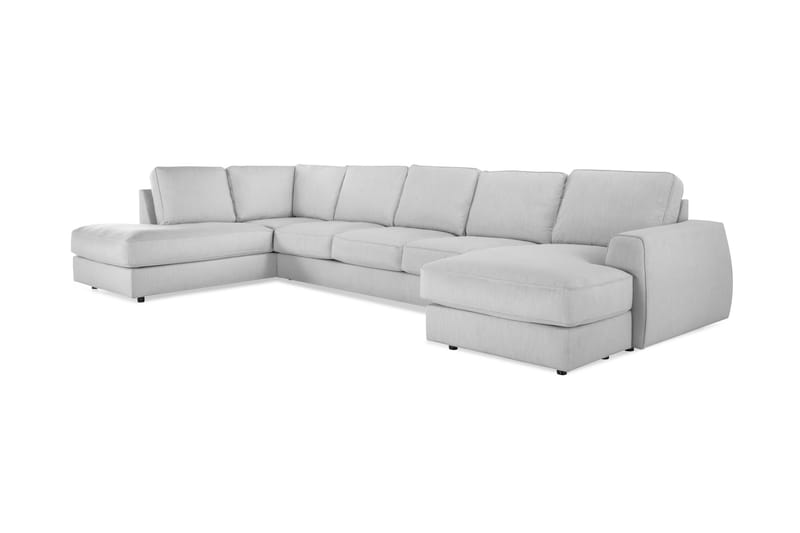 Optus Lyx 6-sits Vänstervänd U-formad Large Soffa med Divan och Schäslong i Tyg - Grå - Möbler - Vardagsrum - Soffor - U-soffor