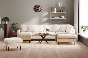 Peppe 4-sits Högervänd U-formad Soffa med Divan och Schäslong i Manchester - Beige - Möbler - Vardagsrum - Soffor - U-soffor