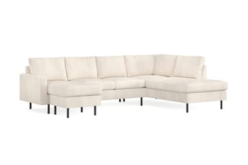Peppe 4-sits Högervänd U-formad Soffa med Divan och Schäslong i Manchester - Beige - Möbler - Vardagsrum - Soffor - U-soffor