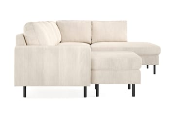 Peppe 4-sits Högervänd U-formad Soffa med Divan och Schäslong i Manchester - Beige - Möbler - Vardagsrum - Soffor - U-soffor