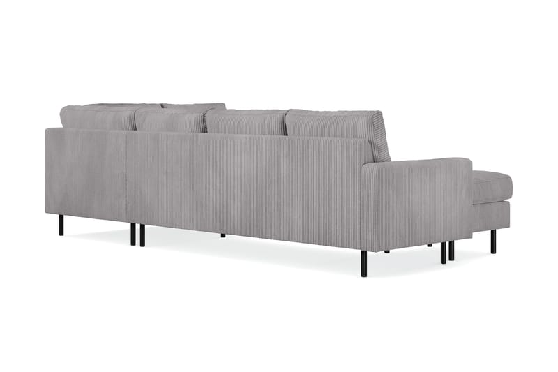 Peppe 4-sits Högervänd U-formad Soffa med Divan och Schäslong i Manchester - Mörkgrå - Möbler - Vardagsrum - Soffor - U-soffor