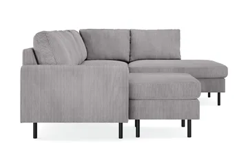 Peppe 4-sits Högervänd U-formad Soffa med Divan och Schäslong i Manchester - Mörkgrå - Möbler - Vardagsrum - Soffor - U-soffor