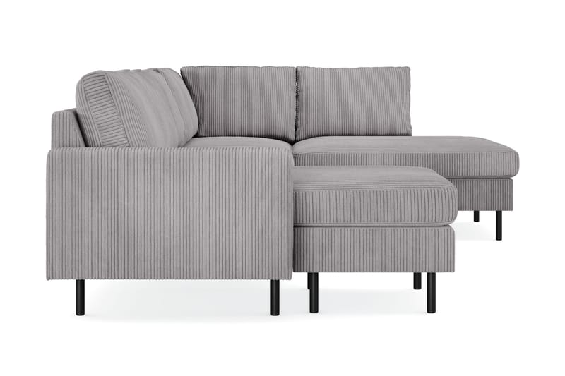 Peppe 4-sits Högervänd U-formad Soffa med Divan och Schäslong i Manchester - Mörkgrå - Möbler - Vardagsrum - Soffor - U-soffor
