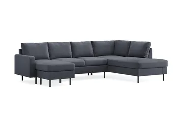 Peppe 4-sits Högervänd U-formad Soffa med Divan och Schäslong i Tyg - Mörkgrå - Möbler - Vardagsrum - Soffor - U-soffor