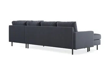Peppe 4-sits Högervänd U-formad Soffa med Divan och Schäslong i Tyg - Mörkgrå - Möbler - Vardagsrum - Soffor - U-soffor