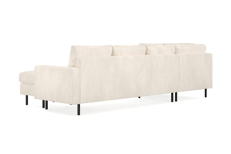 Peppe 4-sits Vänstervänd U-formad Soffa med Divan och Schäslong i Manchester - Beige - Möbler - Vardagsrum - Soffor - U-soffor