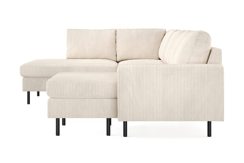 Peppe 4-sits Vänstervänd U-formad Soffa med Divan och Schäslong i Manchester - Beige - Möbler - Vardagsrum - Soffor - U-soffor