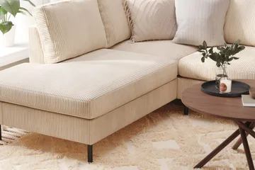 Peppe 4-sits Vänstervänd U-formad Soffa med Divan och Schäslong i Manchester - Beige - Möbler - Vardagsrum - Soffor - U-soffor