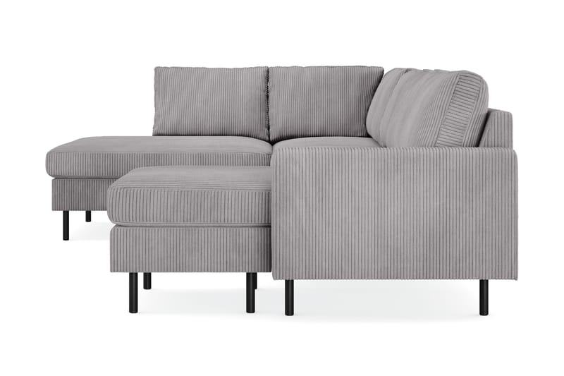 Peppe 4-sits Vänstervänd U-formad Soffa med Divan och Schäslong i Manchester - Mörkgrå - Möbler - Vardagsrum - Soffor - U-soffor