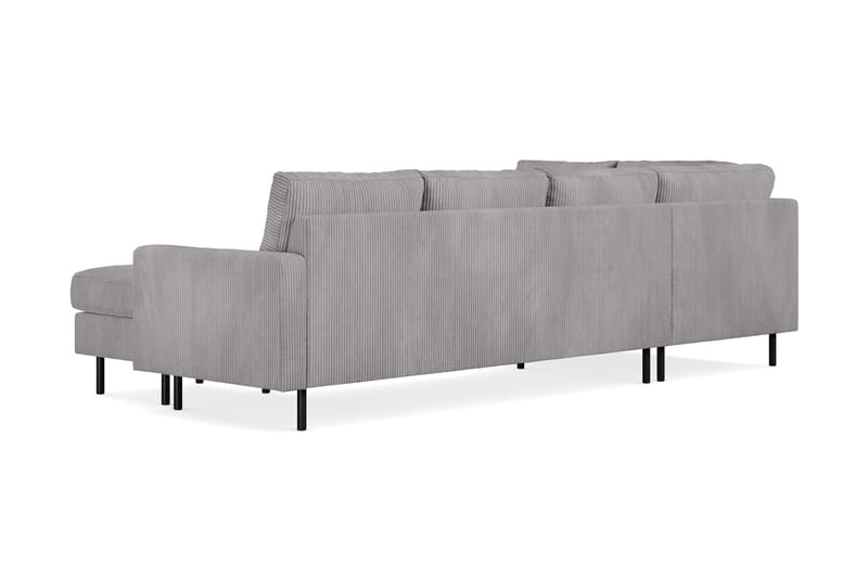 Peppe 4-sits Vänstervänd U-formad Soffa med Divan och Schäslong i Manchester - Mörkgrå - Möbler - Vardagsrum - Soffor - U-soffor