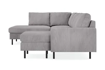 Peppe 4-sits Vänstervänd U-formad Soffa med Divan och Schäslong i Manchester - Mörkgrå - Möbler - Vardagsrum - Soffor - U-soffor