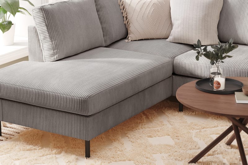 Peppe 4-sits Vänstervänd U-formad Soffa med Divan och Schäslong i Manchester - Mörkgrå - Möbler - Vardagsrum - Soffor - U-soffor