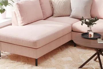 Peppe 4-sits Vänstervänd U-formad Soffa med Divan och Schäslong i Manchester - Rosa - Möbler - Vardagsrum - Soffor - U-soffor