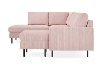 Peppe 4-sits Vänstervänd U-formad Soffa med Divan och Schäslong i Manchester - Rosa - Möbler - Vardagsrum - Soffor - U-soffor