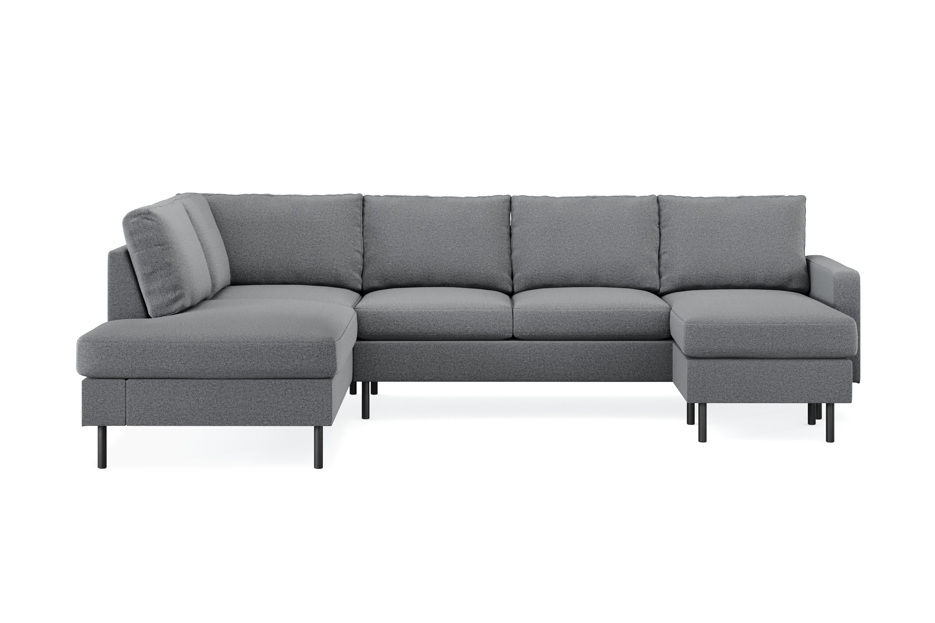 peppe 4-sits vänstervänd u-formad soffa med divan och schäslong i tyg - ljusgrå