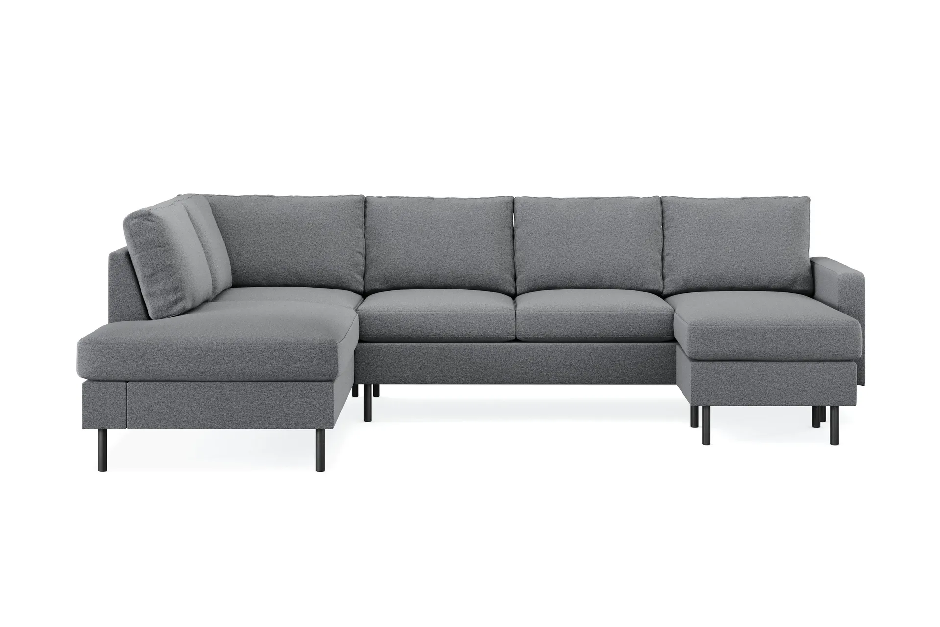 peppe 4-sits vänstervänd u-formad soffa med divan och schäslong i tyg - ljusgrå