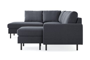 Peppe 4-sits Vänstervänd U-formad Soffa med Divan och Schäslong i Tyg - Mörkgrå - Möbler - Vardagsrum - Soffor - U-soffor