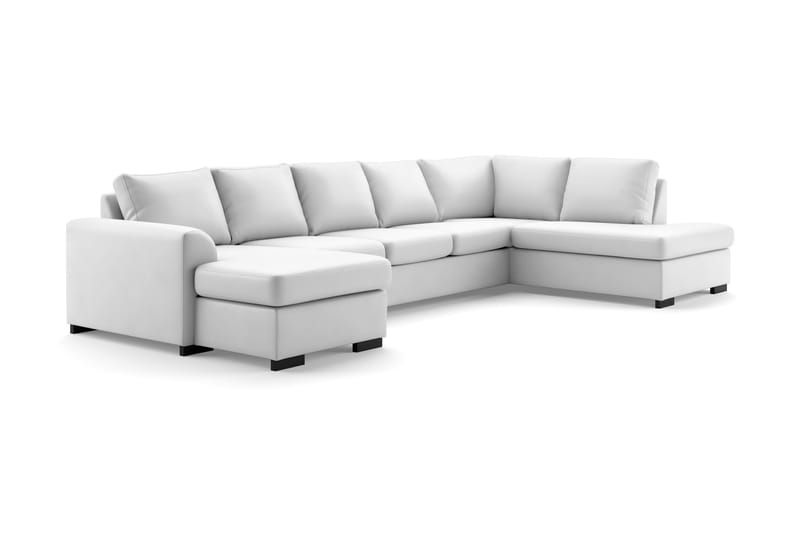 Porto 5-sits Högervänd U-formad Large Soffa med Divan och Schäslong i Konstläder - Vit - Möbler - Vardagsrum - Soffor - U-soffor