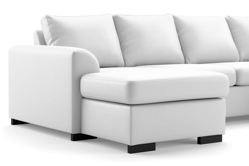 Porto 5-sits Högervänd U-formad Large Soffa med Divan och Schäslong i Konstläder - Vit - Möbler - Vardagsrum - Soffor - U-soffor