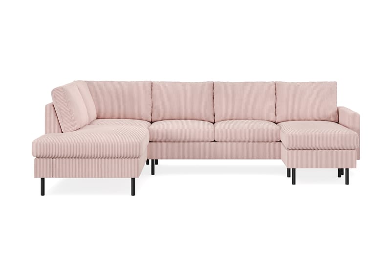 RACKO Soffa m. Divan och Schäslong 5-sits Vänster Rosa - U-soffor