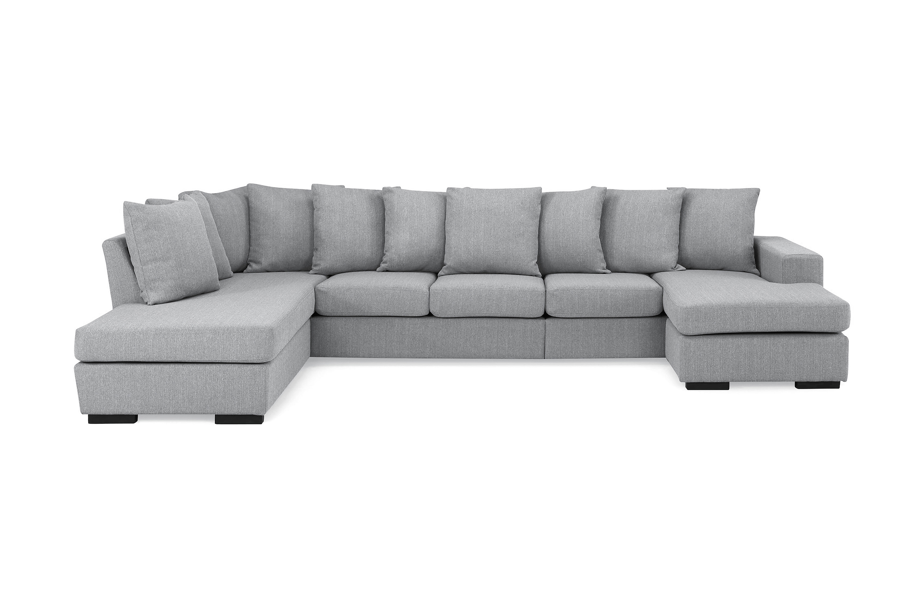 rhapsody u-soffa vänster kuvertkuddar ljusgrå -