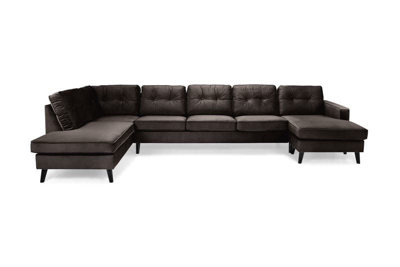 RIVALTA U-soffa Large med Divan Höger Sammet Mullvad -   - U-soffor - Sammetssoffor