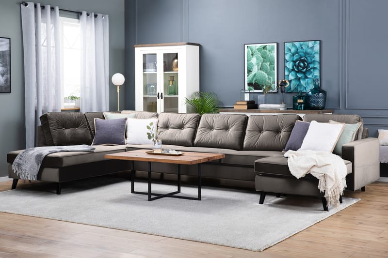 RIVALTA U-soffa Large med Divan Höger Sammet Mullvad - - U-soffor - Sammetssoffor RIVALTA U-soffa Large med Divan Höger Sammet Mullvad - - U-soffor - Sammetssoffor