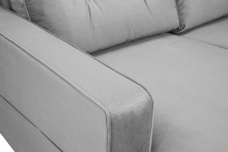 RIVALTA U-soffa Large med Divan Vänster Sammet Ljusgrå - U-soffor - Sammetssoffor