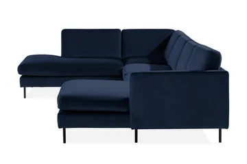 Teodin U-soffa med Divan Sammet Höger - Blå - Möbler - Vardagsrum - Soffor - U-soffor