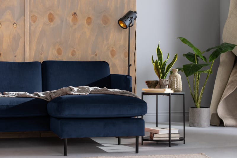 Teodin U-soffa med Divan Sammet Höger - Blå - Möbler - Vardagsrum - Soffor - U-soffor