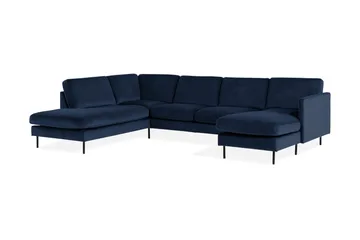 Teodin U-soffa med Divan Sammet Höger - Blå - Möbler - Vardagsrum - Soffor - U-soffor