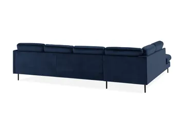 Teodin U-soffa med Divan Sammet Höger - Blå - Möbler - Vardagsrum - Soffor - U-soffor