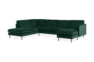 Teodin U-soffa med Divan Sammet Höger - Grön - Möbler - Vardagsrum - Soffor - U-soffor