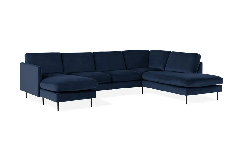 Teodin U-soffa med Divan Sammet Vänster - Blå - Möbler - Vardagsrum - Soffor - U-soffor