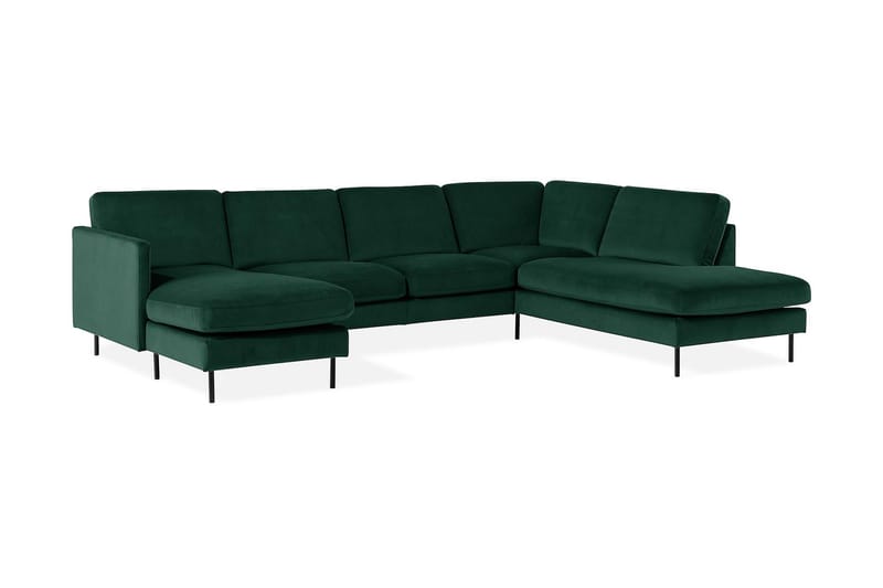 Teodin U-soffa med Divan Sammet Vänster - Grön - Möbler - Vardagsrum - Soffor - U-soffor
